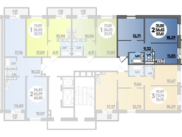 Продается 2-комнатная квартира ЖК Суворовский, литера 01, 57.61  м², 8030834 рублей