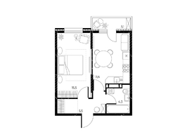 Продается 1-комнатная квартира ЖК Панорама на Театральном, литера 1, 39.8  м&sup2;, 6219785 рублей