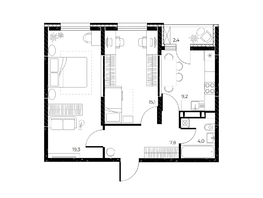 Продается 2-комнатная квартира ЖК Панорама на Театральном, литера 1, 56.6 м², 7997580 рублей