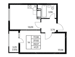 Продается 1-комнатная квартира ЖК Звезда Столицы 2, 41.21 м², 6428760 рублей
