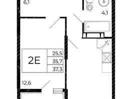 Продается 1-комнатная квартира ЖК Флора, литера 3.1, 37.3 м², 5968000 рублей
