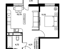 Продается 2-комнатная квартира ЖК Гринсайд, 5.1-5.5, 41.83 м², 5520000 рублей
