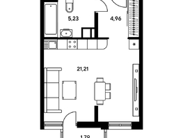 Продается 2-комнатная квартира ЖК Гринсайд, 5.1-5.5, 44.54 м², 5880000 рублей