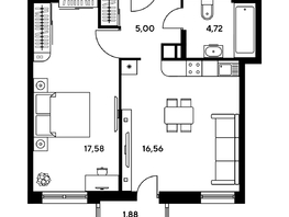 Продается Студия ЖК Гринсайд, 5.1-5.5, 32.64 м², 4540000 рублей