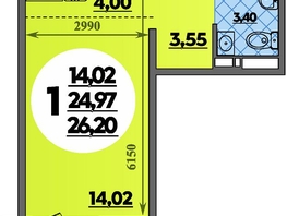 Продается Студия ЖК Суворовский, литера 7, 26.2 м², 3865799 рублей