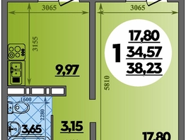 Продается 1-комнатная квартира ЖК Суворовский, литера 6, 38.23  м², 5375138 рублей