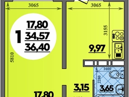 Продается 1-комнатная квартира ЖК Суворовский, литера 6, 36.4 м², 4961320 рублей