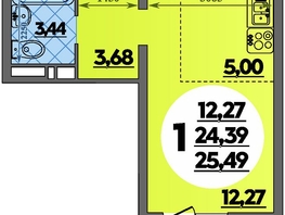 Продается Студия ЖК Суворовский, литера 6, 25.49  м², 3326445 рублей