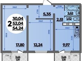 Продается 2-комнатная квартира ЖК Суворовский, литера 6, 54.24  м², 6948144 рублей