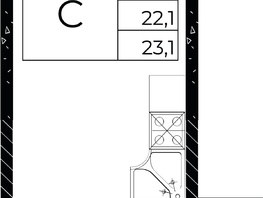Продается Студия ЖК Флора, литера 3.1, 23.1  м², 3973200 рублей