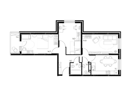 Продается 3-комнатная квартира ЖК Панорама на Театральном, литера 1, 67.8 м², 9580140 рублей