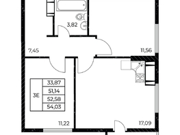 Продается 2-комнатная квартира ЖК Звезда Столицы 2, 54.03 м², 10481820 рублей