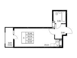 Продается Студия ЖК Звезда Столицы 2, 32.05  м², 6113538 рублей