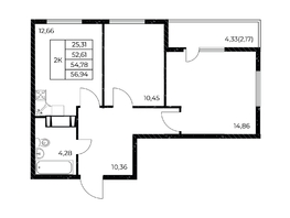 Продается 2-комнатная квартира ЖК Звезда Столицы 2, 56.94 м², 9224280 рублей