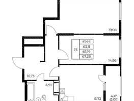 Продается 2-комнатная квартира ЖК Звезда Столицы 2, 67.28  м², 10966640 рублей