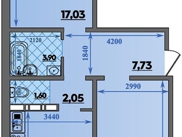 Продается 2-комнатная квартира ЖК Суворовский, литера 7, 64.96 м², 6989695 рублей