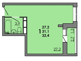 Продается Студия ЖК Gray (Грэй), кв-л 11-2, 32.4 м², 4941000 рублей