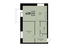 Продается 2-комнатная квартира ЖК Botanika (Ботаника), дом 1, 51.6  м², 8385000 рублей