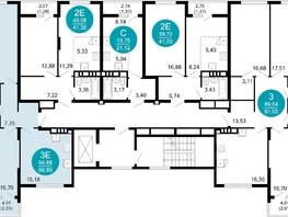 Продается 2-комнатная квартира ЖК 1799, литера 1.1, 66.89  м², 13792371 рублей