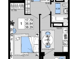 Продается 1-комнатная квартира ЖК Октябрь Парк, 2.1, 38.29 м², 5169150 рублей