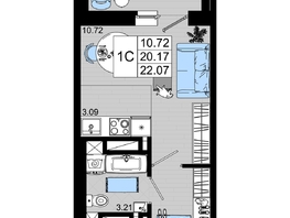 Продается Студия ЖК Октябрь Парк, 2.2, 22.07 м², 3266360 рублей