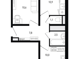 Продается 2-комнатная квартира ЖК 5 элемент Аске, лит 5-12 стр.2, сек.3,4,5,6, 44.2 м², 6678620 рублей