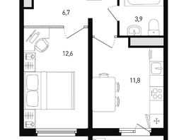Продается 1-комнатная квартира ЖК 5 элемент Аске, лит 5-12 стр.1, сек.1,2, 36.1 м², 4461852 рублей