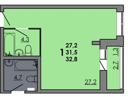 Продается Студия ЖК Gray (Грэй), кв-л 11-2, 32.85  м², 4943925 рублей