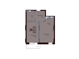 Продается 2-комнатная квартира ЖК ACADEMIA (Академия), 48.2  м², 7615600 рублей
