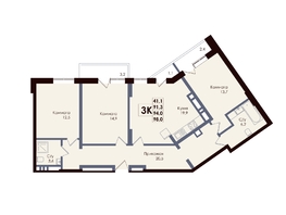 Продается 3-комнатная квартира ЖК ACADEMIA (Академия), 94  м², 13818000 рублей