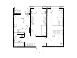 Продается 2-комнатная квартира ЖК Панорама на Театральном, литера 1, 55  м², 7656000 рублей