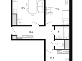 Продается 2-комнатная квартира ЖК Левенцовка Парк, лит 8-11 стр.1, сек.1,2,3, 55.7  м², 8132200 рублей