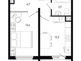 Продается 1-комнатная квартира ЖК 5 элемент Аске, лит 5-12 стр.1, сек.1,2, 36.5  м², 4467162 рублей