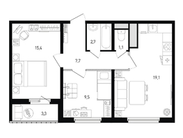 Продается 2-комнатная квартира ЖК 5 элемент Аске, лит 5-12 стр.1, сек.1,2, 57.2  м², 7001280 рублей