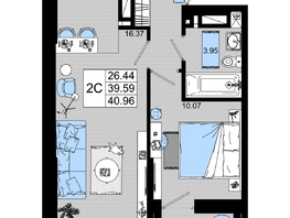 Продается 1-комнатная квартира ЖК Октябрь Парк, 2.2, 40.96  м², 5324800 рублей
