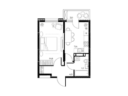 Продается 1-комнатная квартира ЖК Панорама на Театральном, литера 1, 35.9  м², 6228650 рублей