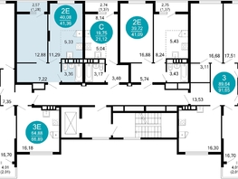 Продается 2-комнатная квартира ЖК 1799, литера 1.1, 41.3  м&sup2;, 9369683 рублей