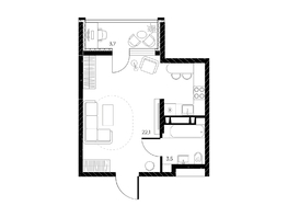 Продается Студия ЖК Панорама на Театральном, литера 1, 27.5  м&sup2;, 6036250 рублей