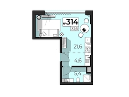 Продается Апартамент АК Скай Плаза, 5.0, 31.6  м&sup2;, 13904000 рублей