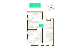 Продается 2-комнатная квартира ЖК Молодежное, корп 1, 58.7  м&sup2;, 8981100 рублей