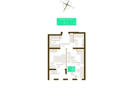 Продается 1-комнатная квартира ЖК Молодежное, корп 2, 40.2  м&sup2;, 6231000 рублей