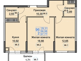 Продается 2-комнатная квартира ЖК Аква, 57.78  м&sup2;, 9129240 рублей