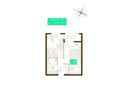 Продается 1-комнатная квартира ЖК Молодежное, корп 1, 37.8  м&sup2;, 5594400 рублей
