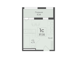 Продается 1-комнатная квартира ЖК Ботаника, сек 3-4, 37.35  м&sup2;, 13664871 рублей