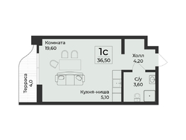 Продается 1-комнатная квартира ЖК Нега, 38.5  м&sup2;, 17313450 рублей