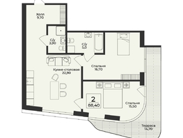 Продается 2-комнатная квартира ЖК Нега, 88.4  м&sup2;, 34924188 рублей