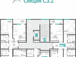 Продается 3-комнатная квартира ЖК Розмарин, 101.33  м&sup2;, 16886381 рублей