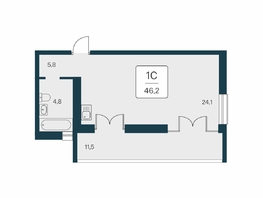 Продается Студия ЖК Вилла Маяк, дом 2, 46.2  м&sup2;, 15130000 рублей