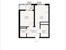 Продается 1-комнатная квартира ЖК Альпина, 40.92  м&sup2;, 7287150 рублей